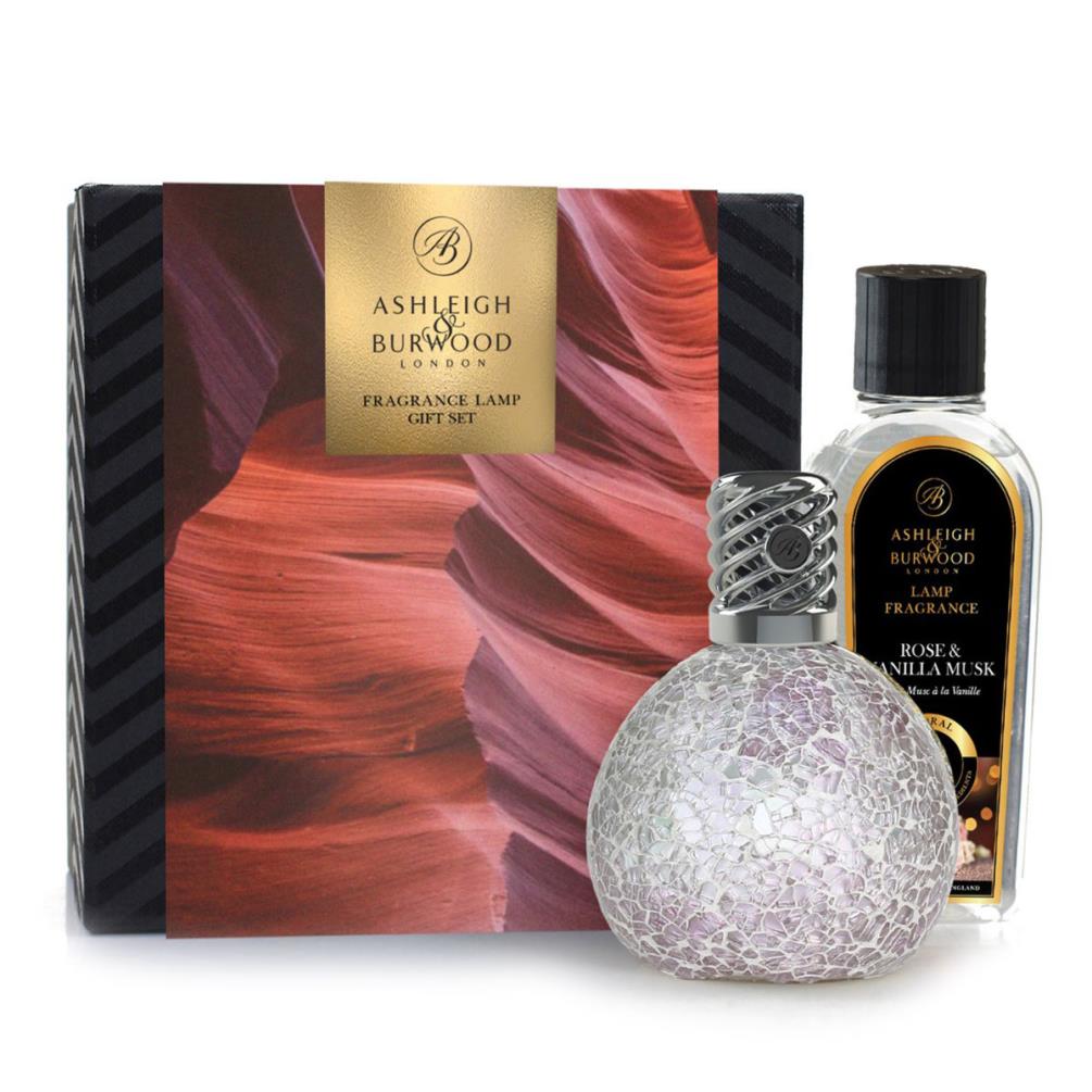 Ashleigh & Burwood Frosted Rose Fragrance Lamp & Rose & Vanilla Musk Gift Set £35.99